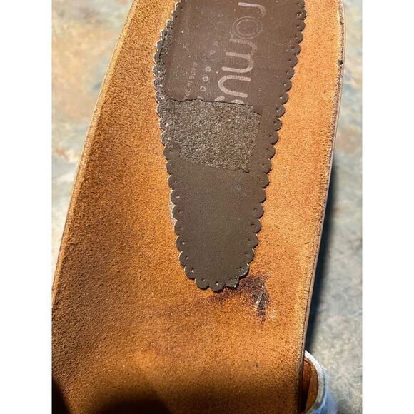 Romus Feeling Good Wooden Mule Clogs Fur and Leather - Picture 9 of 9